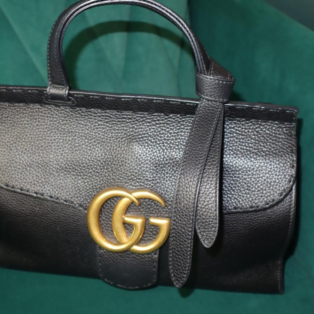 Gucci Calfskin Small GG Marmont Top Handle Bag - Picture 4 of 14